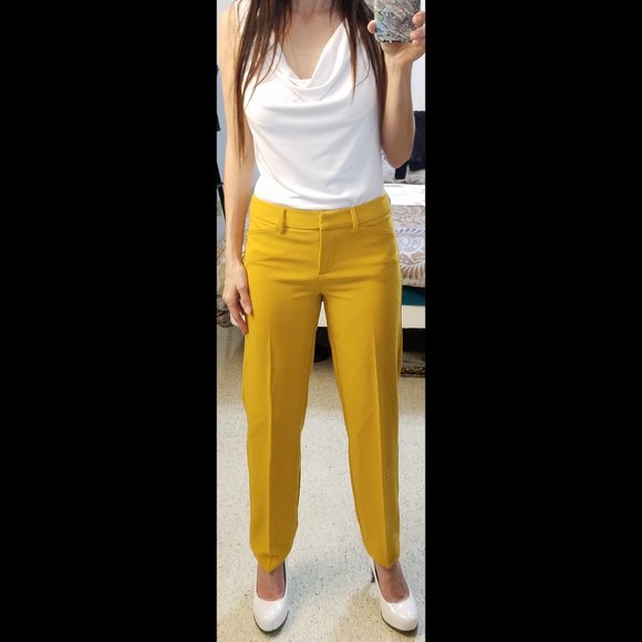 NEW Nanette Lapore Mustard Slim Leg Pants, Size 2 - Picture 10 of 13